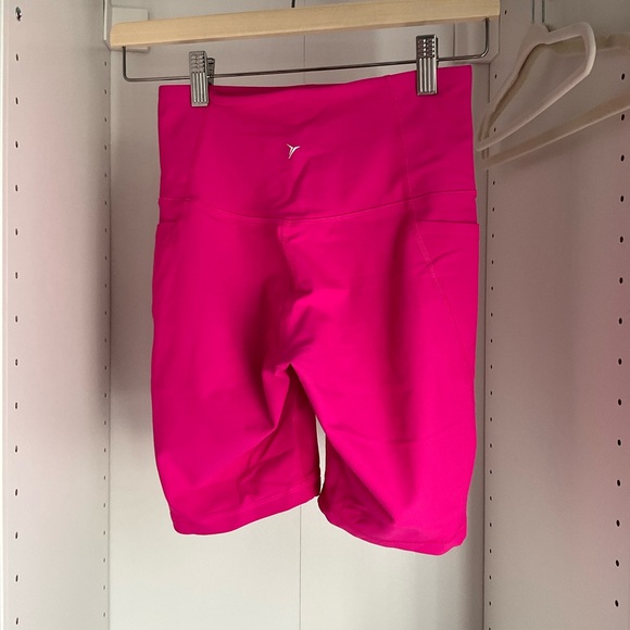 Hot Pink High-Waisted PowerSoft Biker Shorts - 8” inseam - Picture 2 of 3